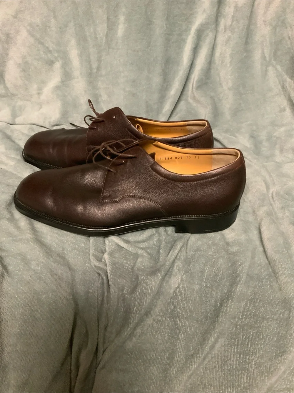Salvatore Ferragamo Men’s oxfords comfy sole pebble leather Shoes. Sz. 13 E.